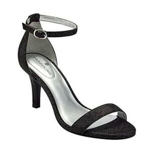NWT WOMEN'S BANDOLINO BLACK ARMORY SPARKLY STRAPPY DRESS SANDALS HEELS SIZE 8.5